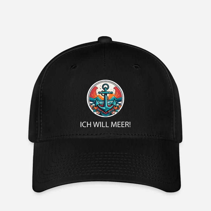 ICH WILL MEER - Flexfit Cap - Schwarz
