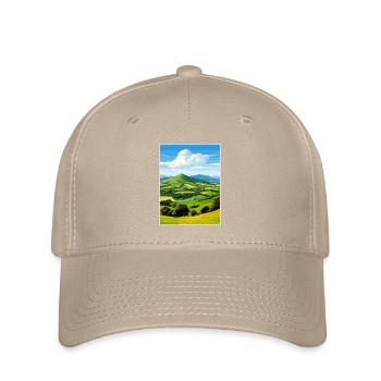 Malvern Hills Aonb Reise Poster Souvenir Farbe WP - Flexfit Cap - Khaki - Vorne