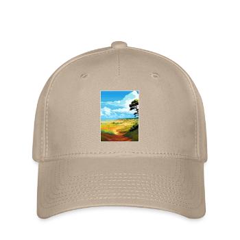Suffolk Coast Heaths Travel Poster Souvenir WPA - Flexfit Cap - khaki - Front