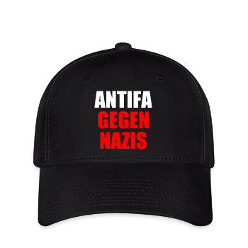 Antifa contre les nazis - Casquette Flexfit - noir - Devant