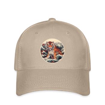 Tiger wave Ukiyo-e Hokusai - Flexfit Cap - khaki - Front