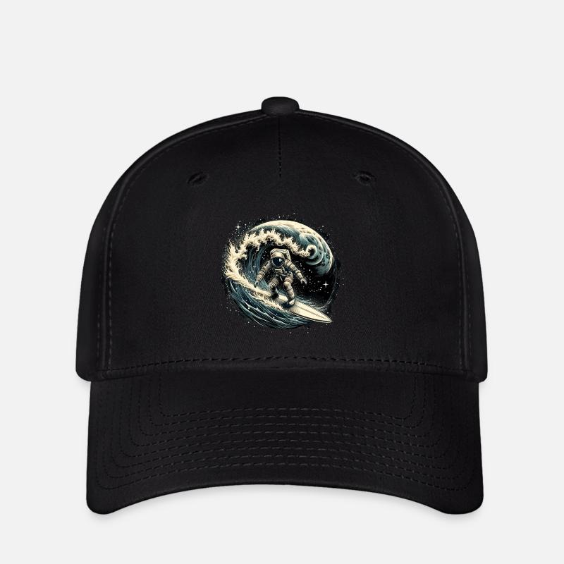 Astronaut Surfs Surfer Surfer Surfing Gift - Flexfit Cap - black