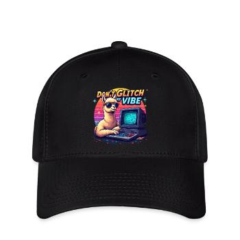 Don't Glitch my Vibe - Retro Gaming Alpaka - Flexfit Cap - Schwarz - Vorne