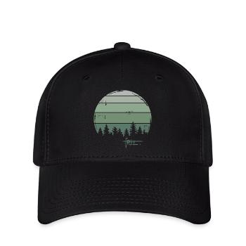 Wald retro Freiheit Baum Natur Graffiti Symbol - Flexfit Cap - Schwarz - Vorne
