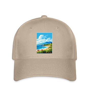 Mani Halbinsel Griechenland Reiseposter Souvenir WPA - Flexfit Cap - Khaki - Vorne