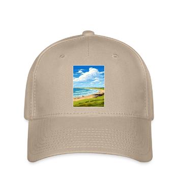 Constantine Bay Cornwall England Reiseposter WPA - Flexfit Cap - Khaki - Vorne