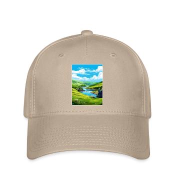 Boscastle Cornwall England Reiseposter Souvenir - Flexfit Cap - Khaki - Vorne