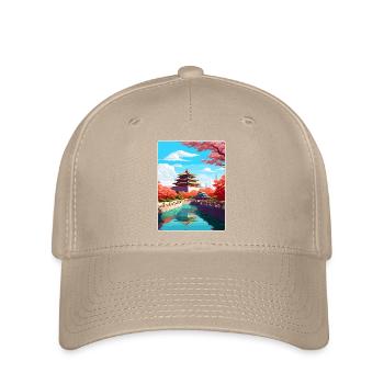 Peking China Reise Poster Souvenir Malerei WPA - Flexfit Cap - Khaki - Vorne