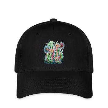 Schwimmen mit den Fischen - Flexfit Cap - Schwarz - Vorne