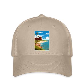 Trockener Tortugas Nationalpark Reiseposter Souvenir - Flexfit Cap - Khaki - Vorne