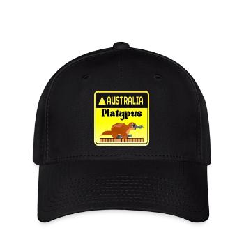 Australien Schnabeltier-Warnung - Säugetiere - Flexfit Cap - Schwarz - Vorne