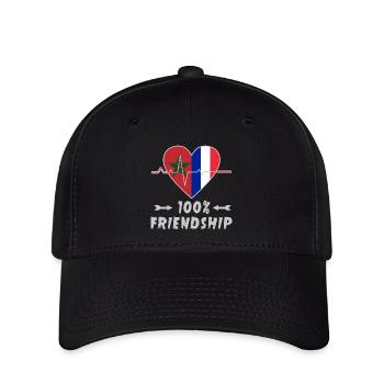 Le Maroc et la France : une amitié à 100 % - Casquette Flexfit - noir - Devant
