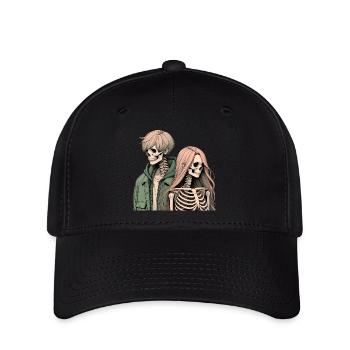 Schließt euch dem Kunstwerk der Skelett-Crew an - Flexfit Cap - Schwarz - Vorne
