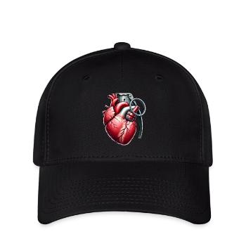 Explosive Herzgranaten-Fusionskunst - Flexfit Cap - Schwarz - Vorne