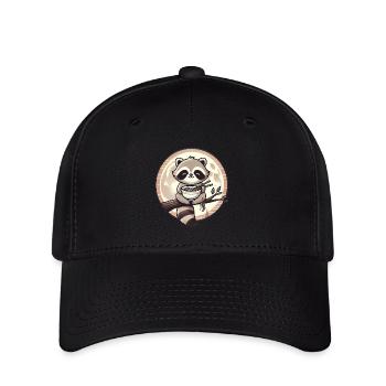 Waschbär Ramen Mondschein Genuss - Flexfit Cap - Schwarz - Vorne