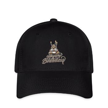 Happy birthday Poo with three candles - Flexfit Cap - black - Front