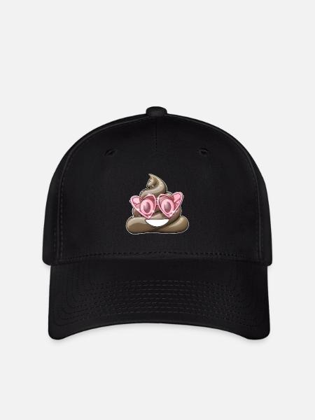 Häufen Sie Kacke mit rosa Gläsern ab - Flexfit Cap - Schwarz
