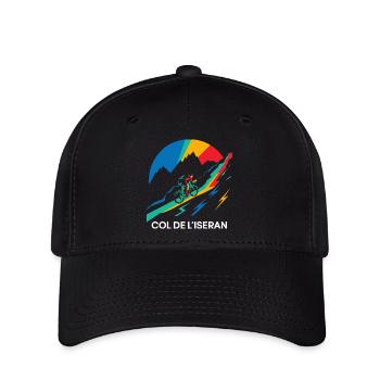 Col de l'Iseran Cycling Frankreich - Flexfit Cap - Schwarz - Vorne