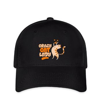 Crazy Cat Lady II - Flexfit Cap - Schwarz - Vorne