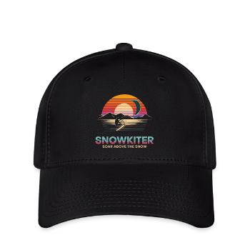 Sonnenuntergang Snowboarden Abenteuer Design - Flexfit Cap - Schwarz - Vorne