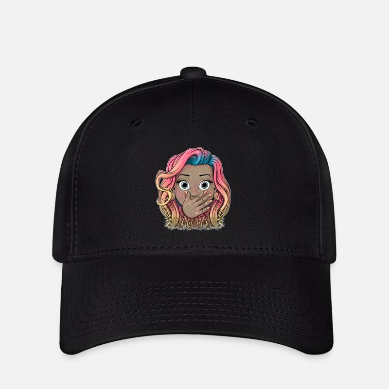 Reva Prisma visage surpris - Casquette Flexfit - noir