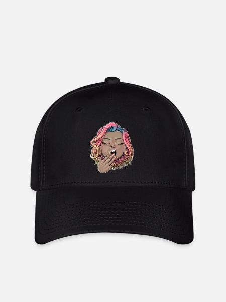 Reva Prisma gähnendes Gesicht - Flexfit Cap - Schwarz