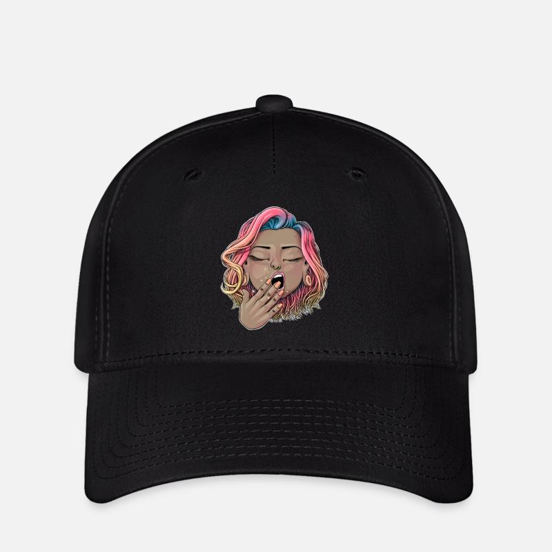 Reva Prisma gähnendes Gesicht - Flexfit Cap - Schwarz