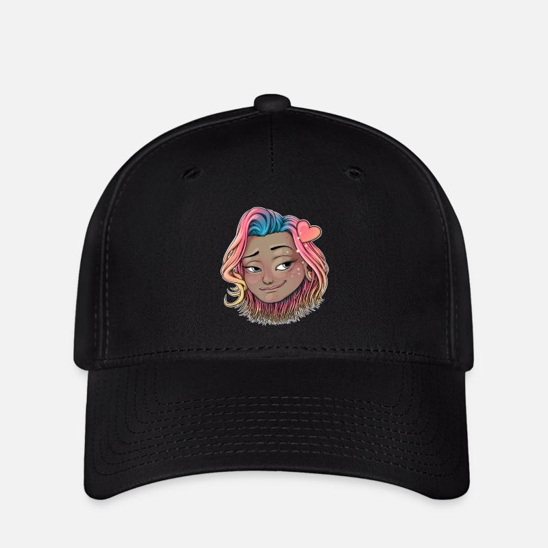 Reva Prisma flirting face with heart - Flexfit Cap - black
