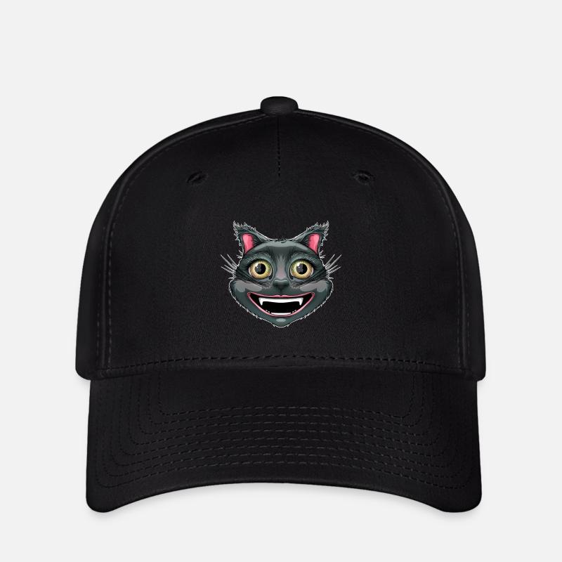 Glückliche schwarze Katze - Flexfit Cap - Schwarz