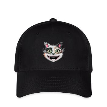 happy calico cat - Flexfit Cap - black - Front