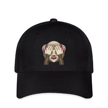 Mizaru - hält sich die Augen zu (seht nichts Böses) - Flexfit Cap - Schwarz - Vorne