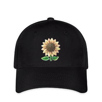 Sonnenblume - Flexfit Cap - Schwarz - Vorne