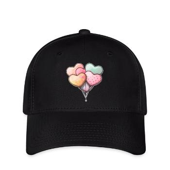 Heart shaped balloons - Flexfit Cap - black - Front