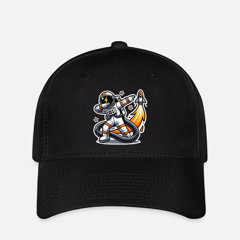 Funny Dabbing Astronaut Space Design - Flexfit Cap - black