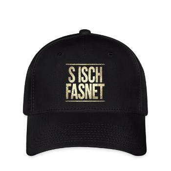 S Isch Fasnet - Karneval Fasching Spruch - Flexfit Cap - Schwarz - Vorne