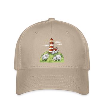 Leuchtturm und Schafe I Nordsee Ostsee Küste - Flexfit Cap - Khaki - Vorne