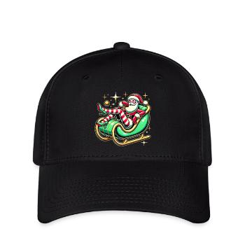 Sassy Santa Lounging on Sleigh - Flexfit Cap - black - Front