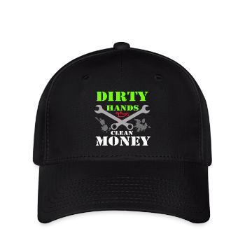 Auto Tuning Schrauber Kult Shirt Dirty Hands (25) - Flexfit Cap - Schwarz - Vorne