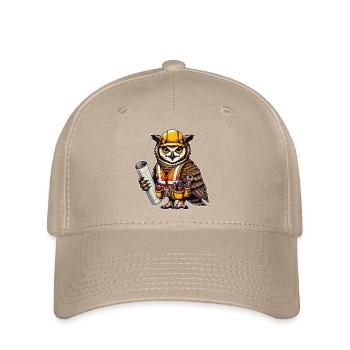 Construction Worker Owl – Clever & Crafty! - Flexfit Cap - khaki - Front