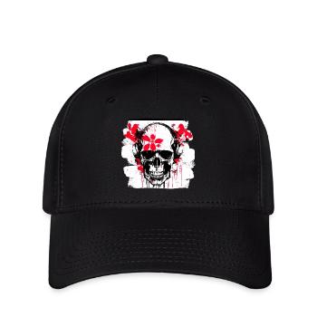 Totenschädel Splash Trash Polka Tattoo - Flexfit Cap - Schwarz - Vorne