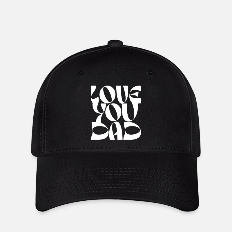 Fet Love You-trykkdesign - Flexfit caps - svart