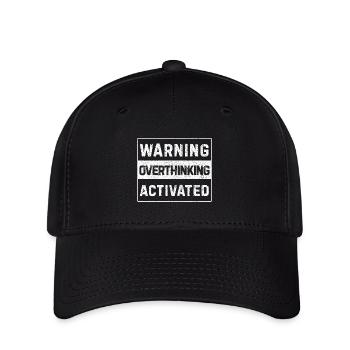 Warning – Overthinking Activated - Flexfit Cap - Schwarz - Vorne