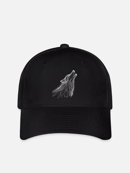 Wolf Lineart - Flexfit Cap - black