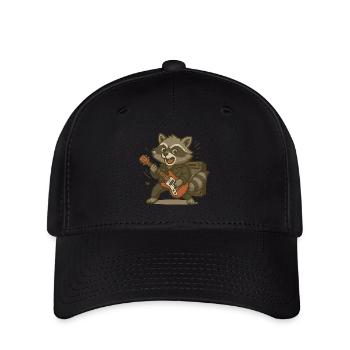 La puissance de la guitare – le raton laveur s’éclate - Casquette Flexfit - noir - Devant