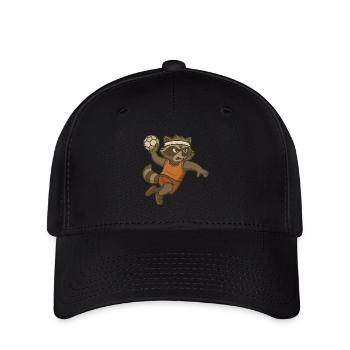Cadeau de joueur de handball – Raton laveur dans la litière - Casquette Flexfit - noir - Devant