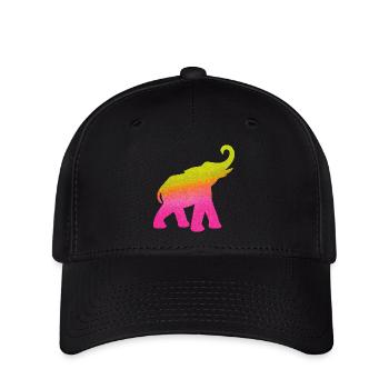 Yoga Elephant Watercolor Colorful India om Namaste - Flexfit Cap - black - Front