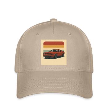 Roter Muscle Car Retro Design - Flexfit Cap - Khaki - Vorne