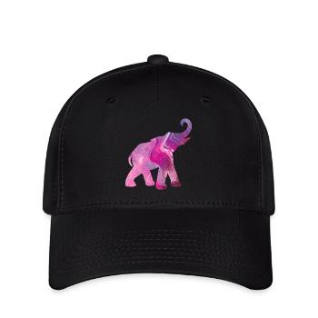 Elephant Yoga Pattern Color Watercolor Energy om Fan - Flexfit Cap - black - Front