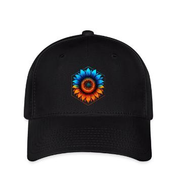 Sunflower blue and gold, vibrant orange - Flexfit Cap - black - Front