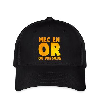 Guy's Impactante or_message T Shirt in Gold Tones - Flexfit Cap - black - Front
